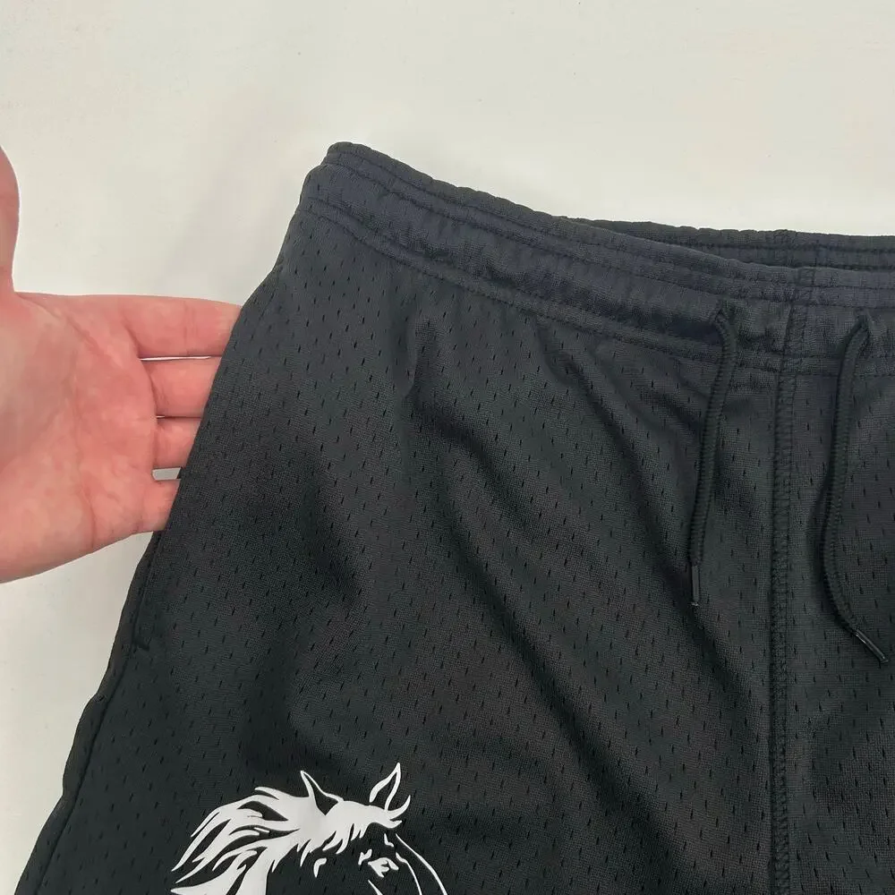 NWT Men's Pacsun x Budweiser Black Mesh Athletic Shorts Horse sz S x 8.5